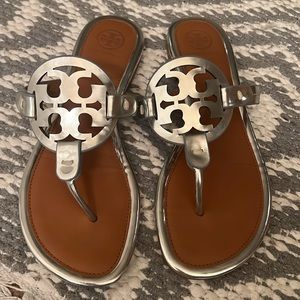 Tory Burch Silver Miller Sandal size 7